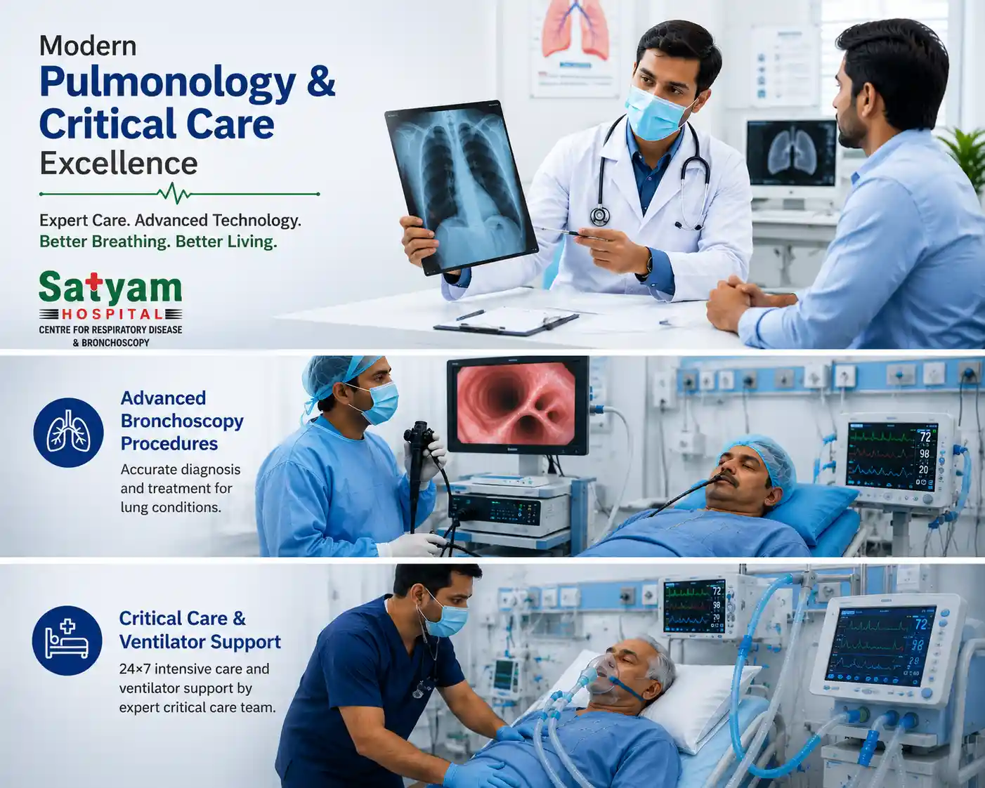 Critical care facilities at Satyam Hospital